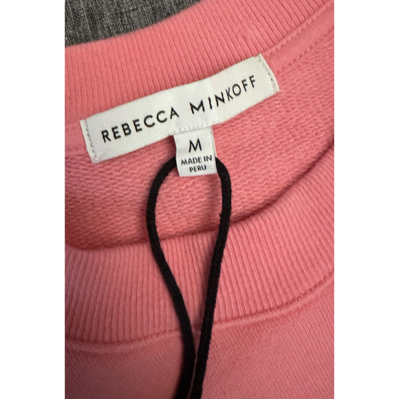 Rebecca Minkoff Evelyn Cotton Sweatshirt in Azalea Pink, Size M - Picture 7 of 8